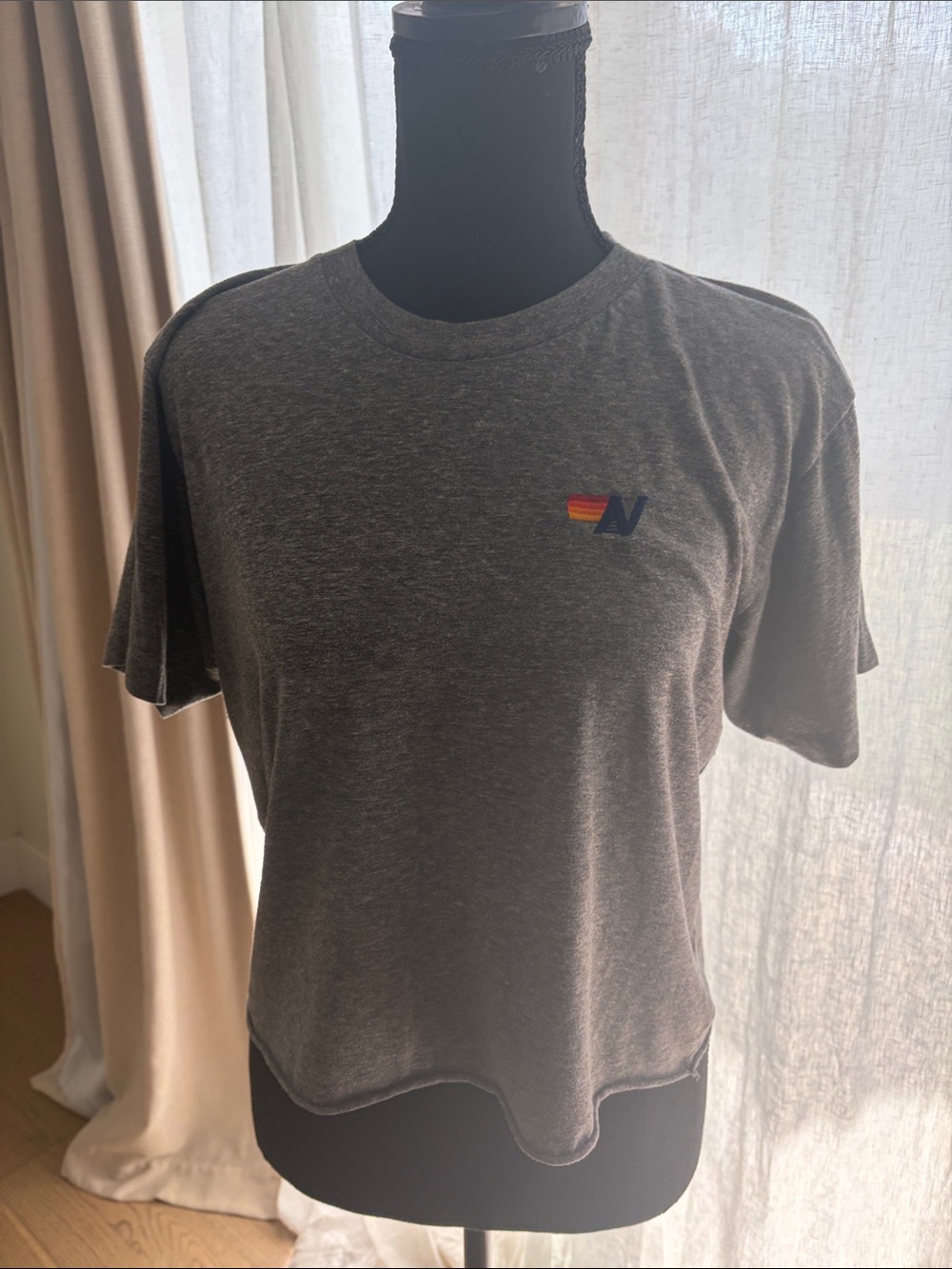 Aviator Nation Grey Tank Top with Small Rainbow Logo